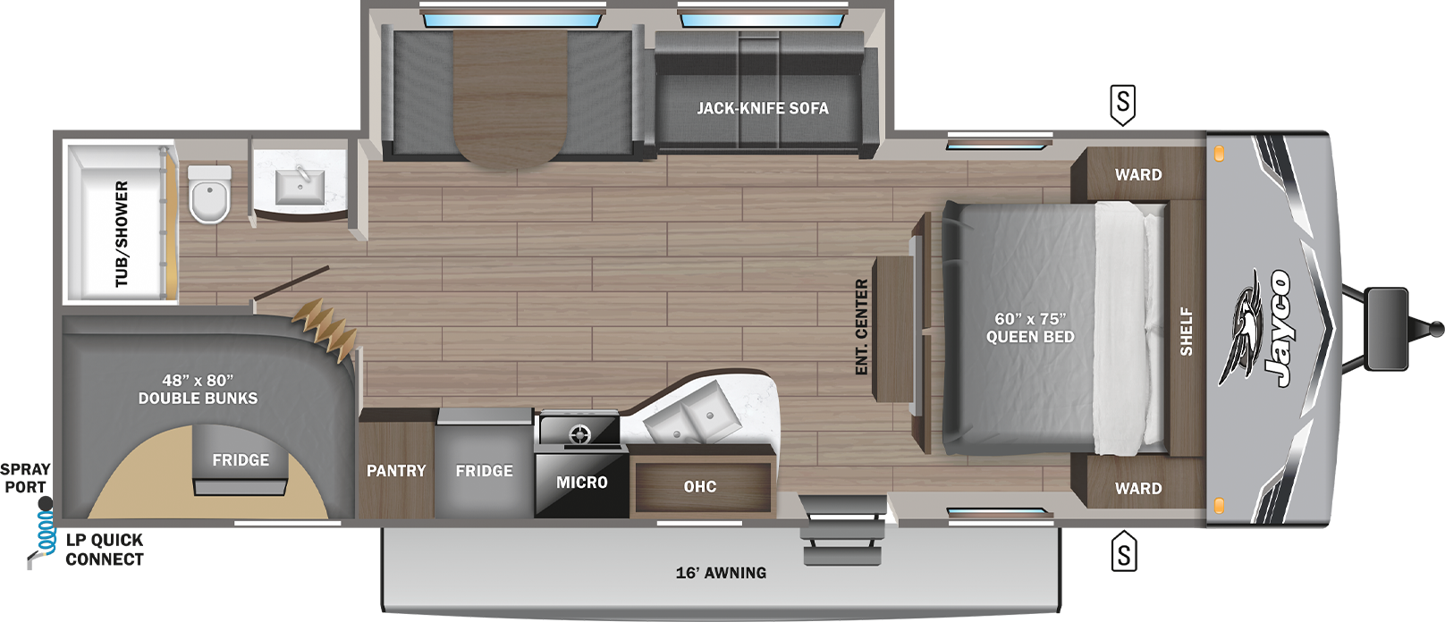 floorplan image of 2025 JAYCO JAY FLIGHT SLX 261BHS